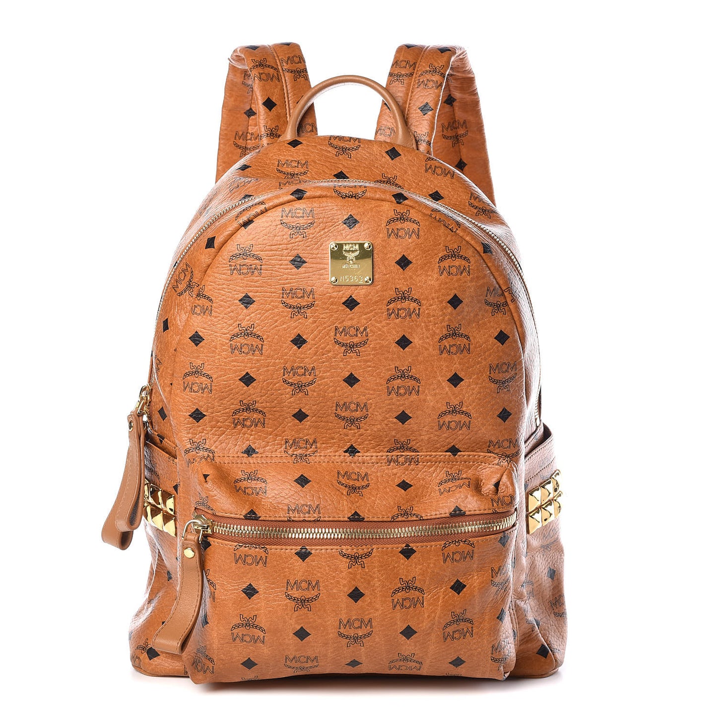 Visetos Medium Side Studs Stark Backpack Cognac
