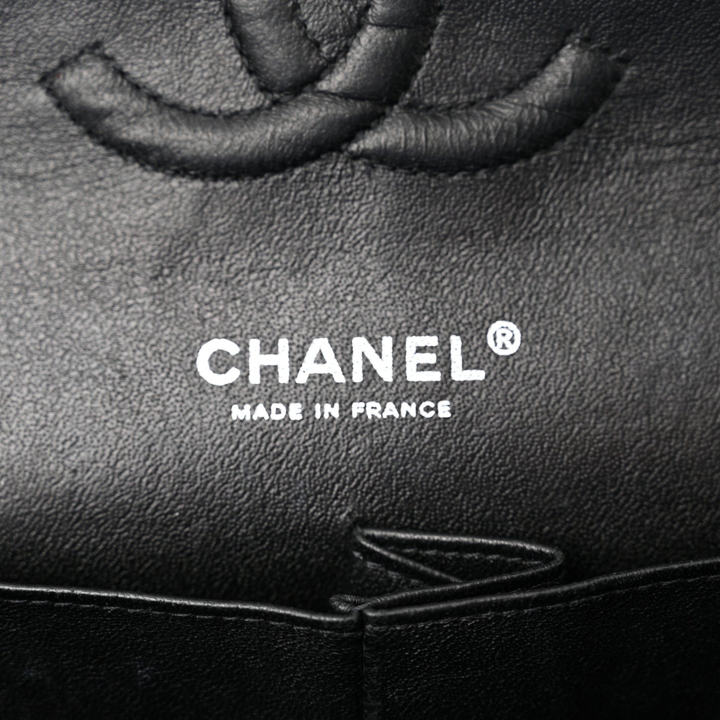 Patent Quilted Medium Double Flap Black