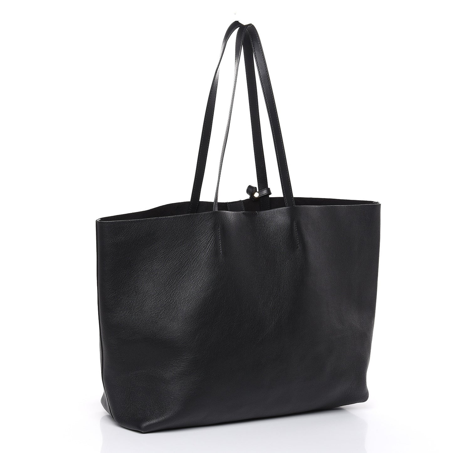 Calfskin Perforated Logo Tote Black