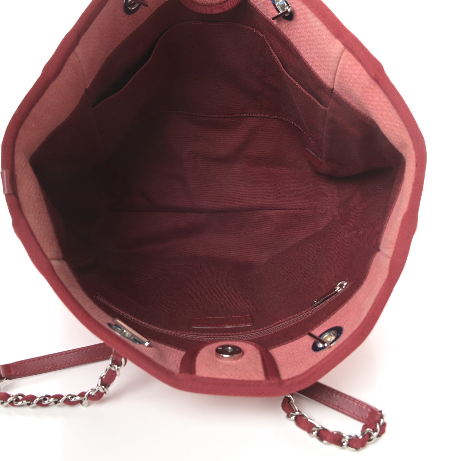Chanel Canvas Small Deauville Tote Red 5 of 10