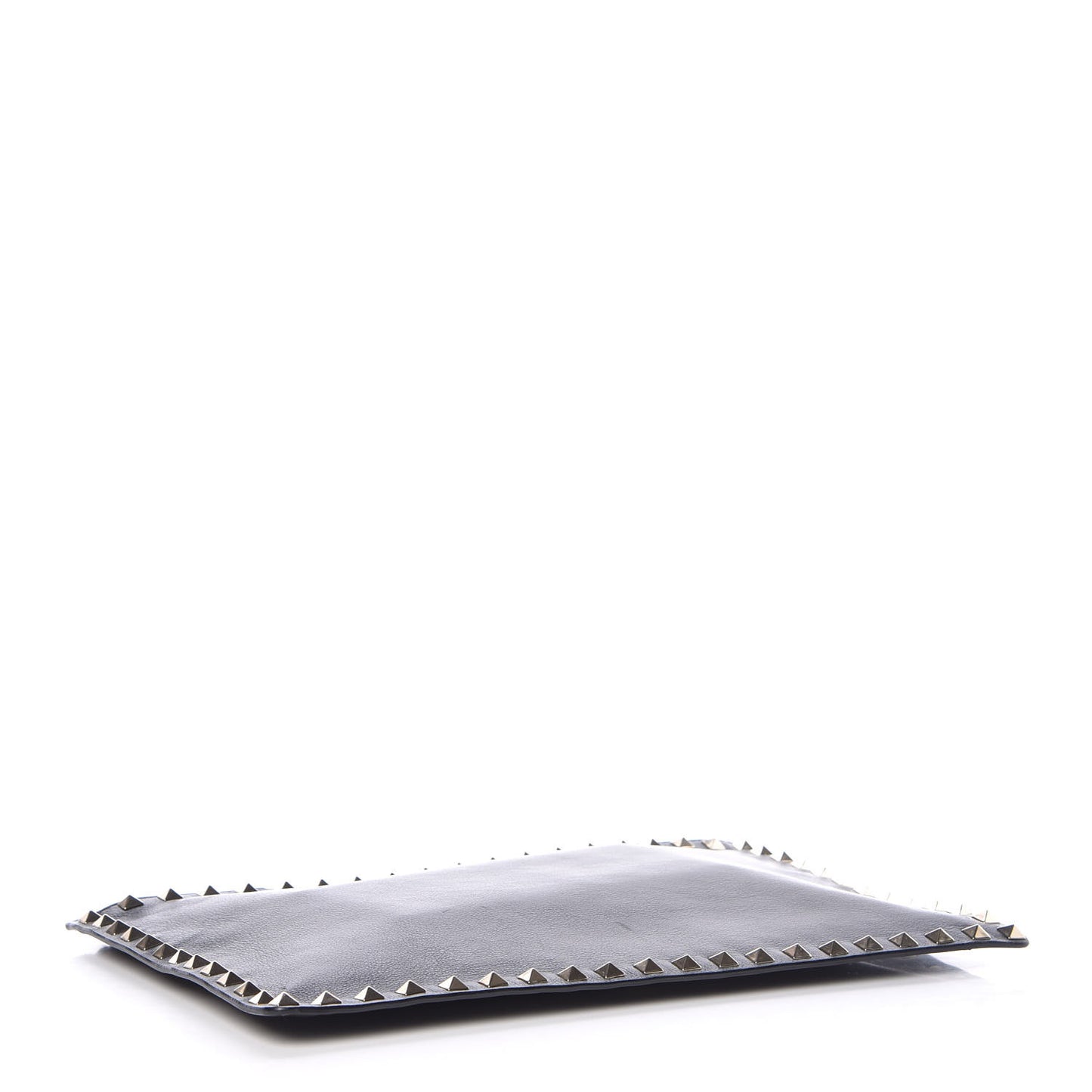 Vitello Large Rockstud Zip Pouch Black