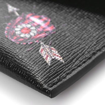Alexander McQueen Calfskin Insect Envelope Card Holder Black Multicolor 8 of 9