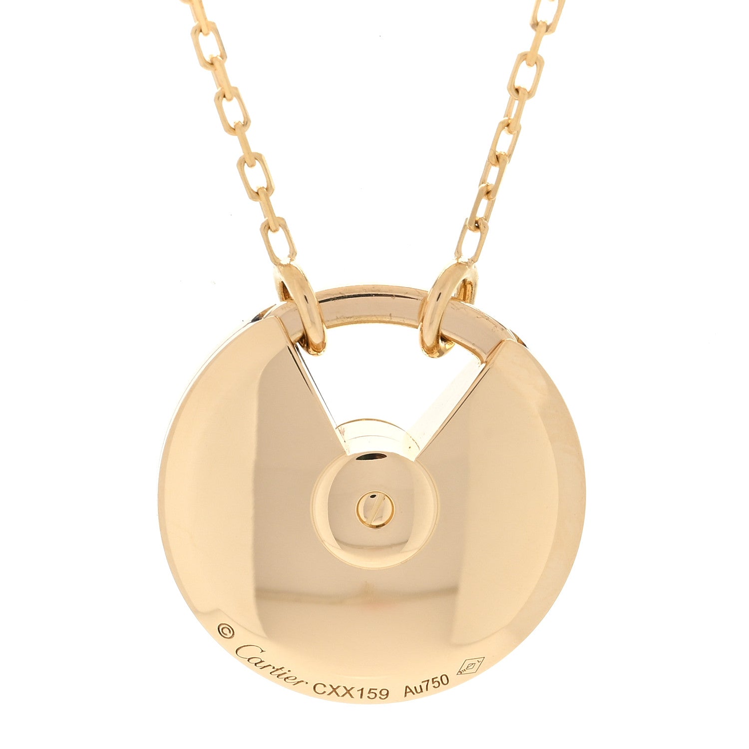 Cartier 18K Yellow Gold Diamond Mother of Pearl SM Amulette de Cartier Pendant Necklace 3 of 4