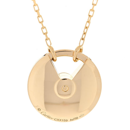 Cartier 18K Yellow Gold Diamond Mother of Pearl SM Amulette de Cartier Pendant Necklace 3 of 4
