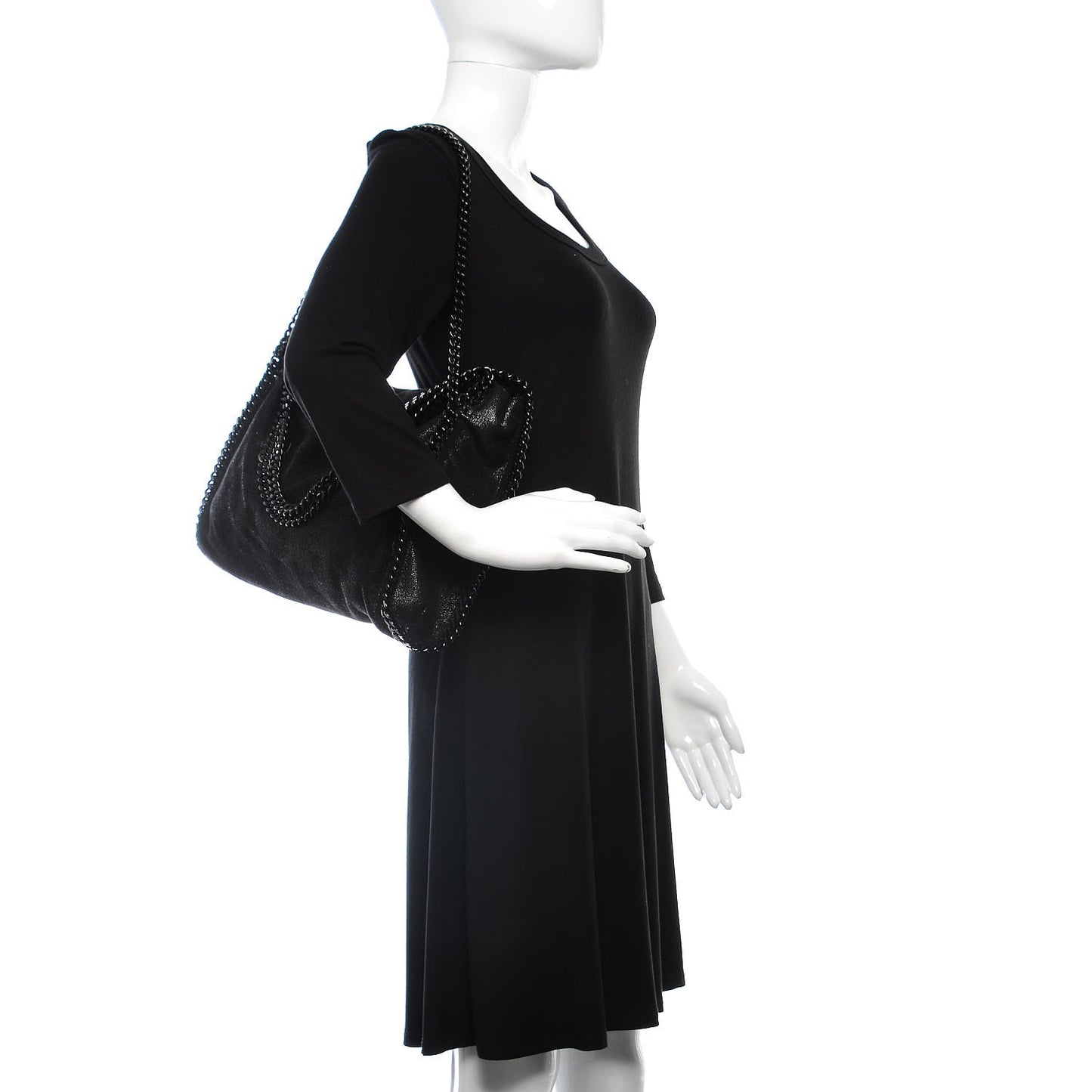 Shaggy Deer Falabella Fold Over Tote Black