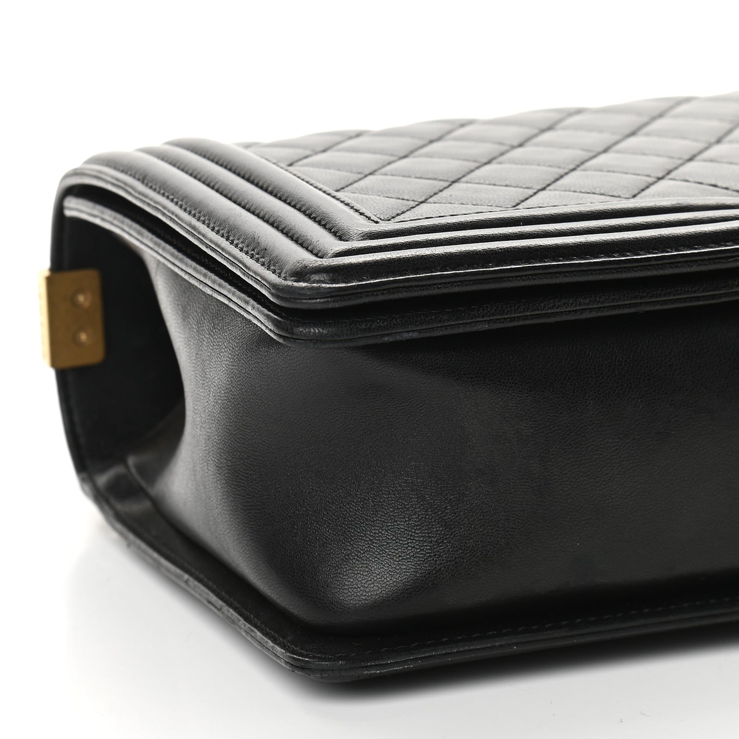 Lambskin Quilted New Medium Boy Flap Black