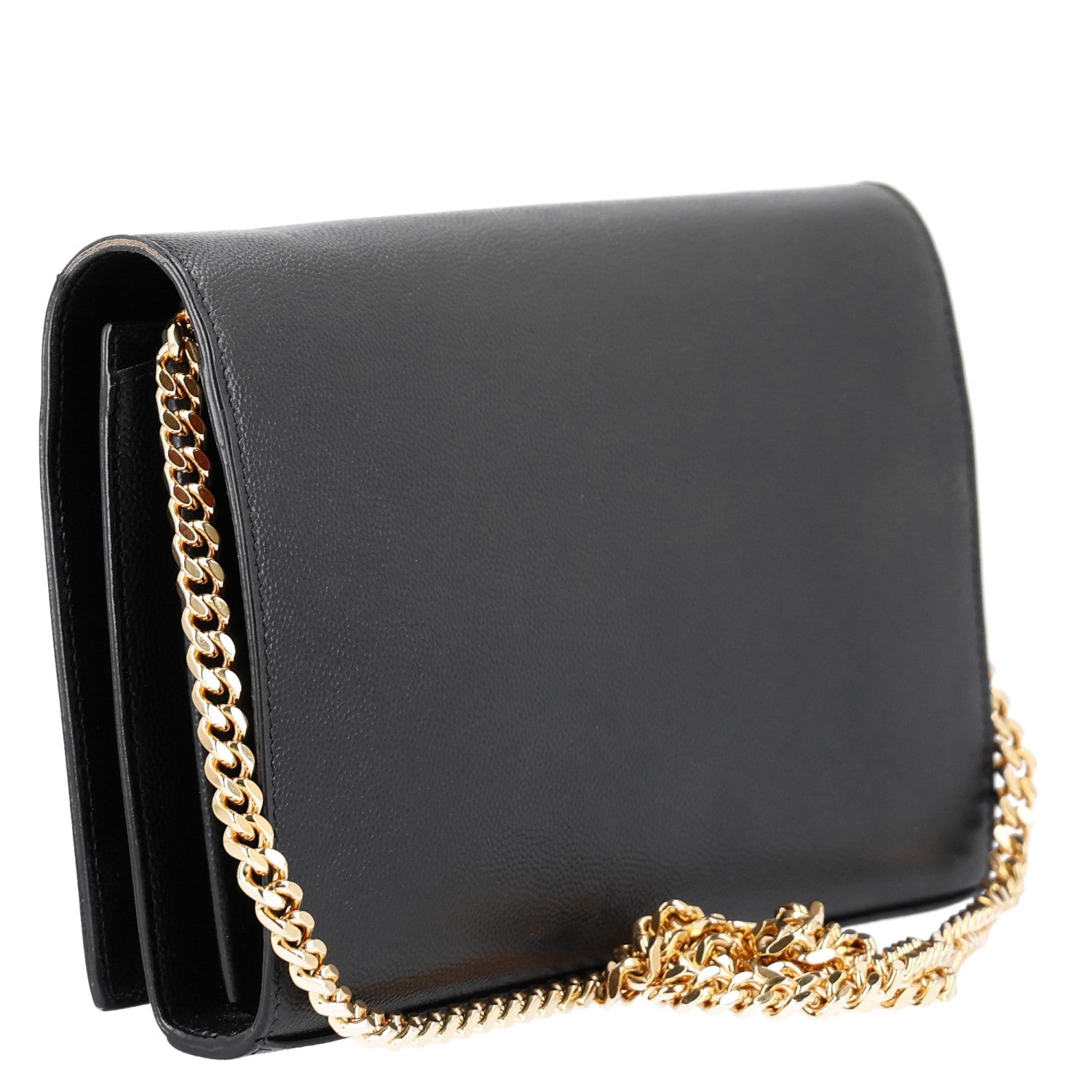 Saint Laurent Grain De Poudre Star Studded Monogram Wallet on Chain Black 3 of 10