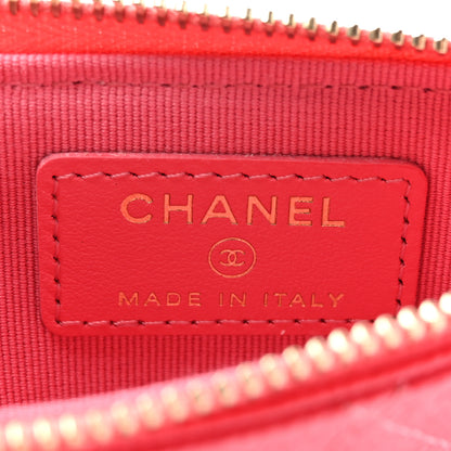 Chanel Caviar Quilted Flap Zip Card Holder Dark Pink 6 of 7