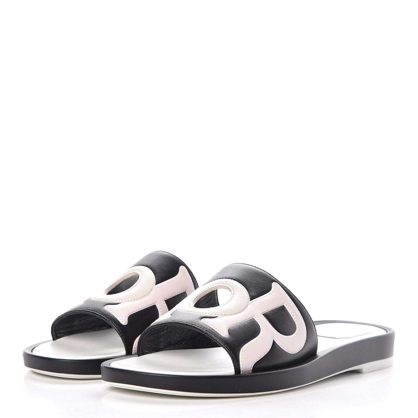 Calfskin Marina Slides 38 Black