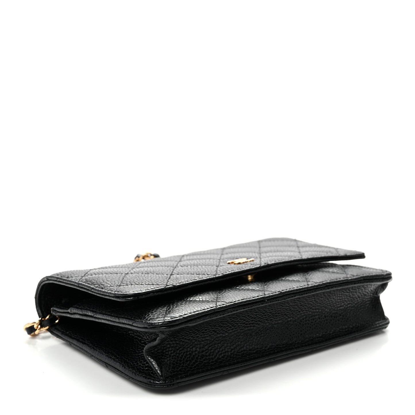 Caviar Quilted Wallet on Chain WOC Black