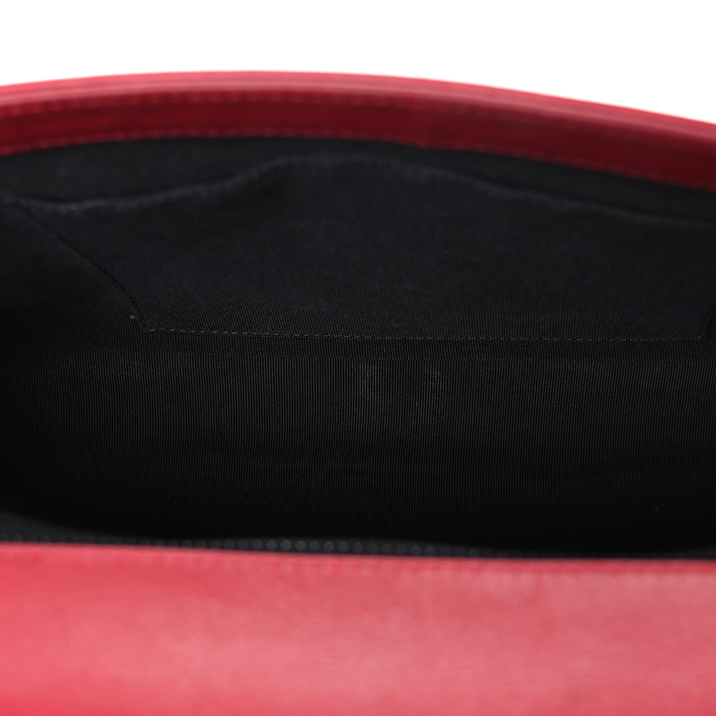 Patent Calfskin New Medium Plexiglass Boy Flap Red