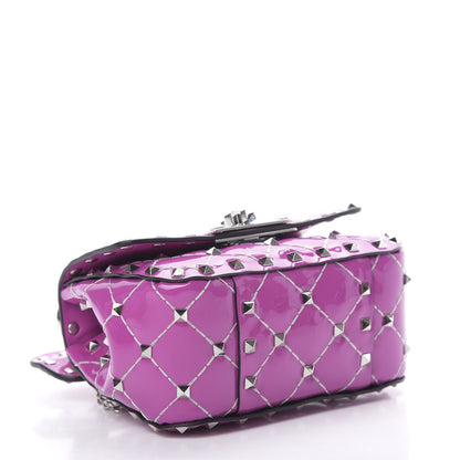 Valentino Garavani Patent Micro Rockstud Spike Shoulder Bag Radiant Orchid 4 of 9