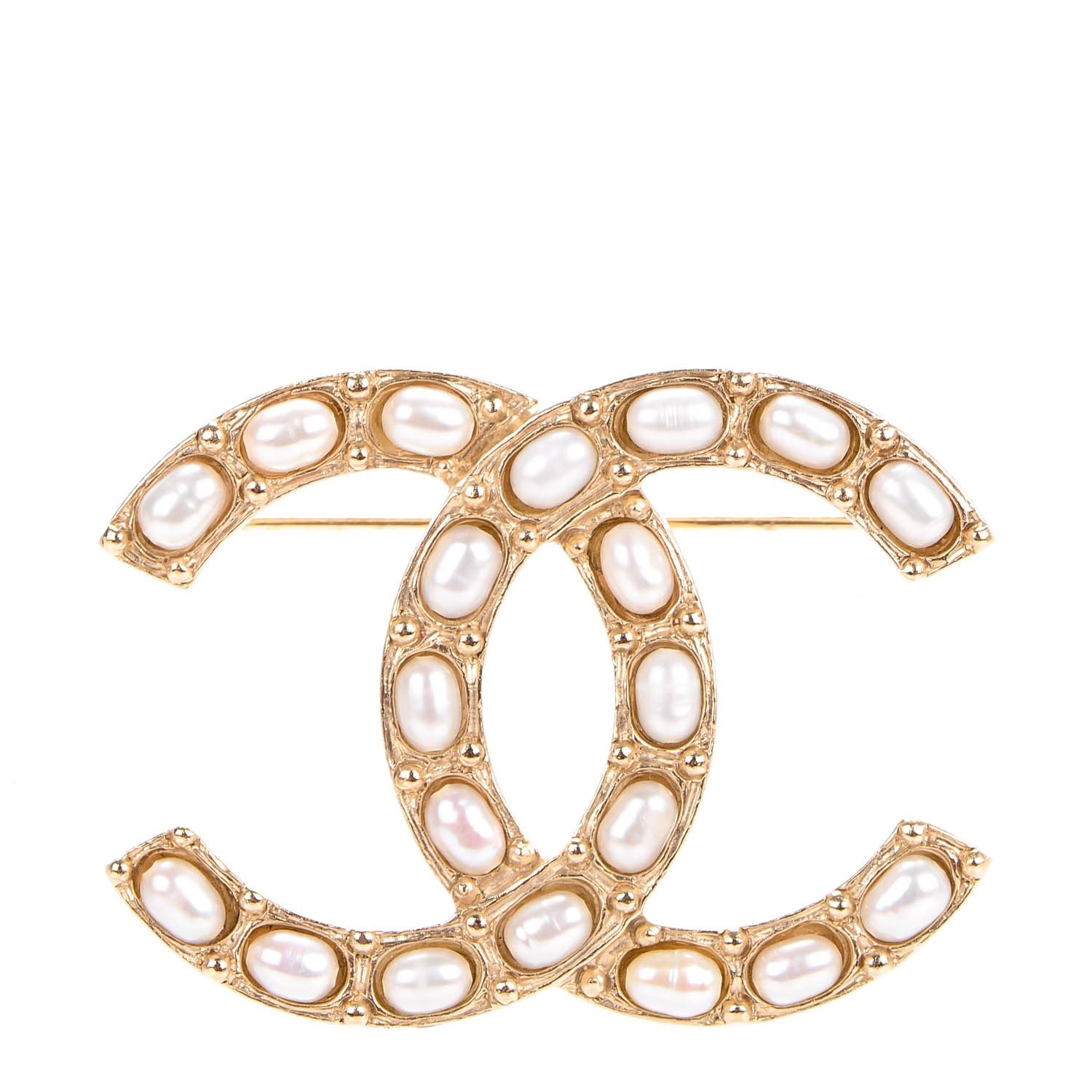 Chanel Pearl Large CC Brooch Gold 1 of 5