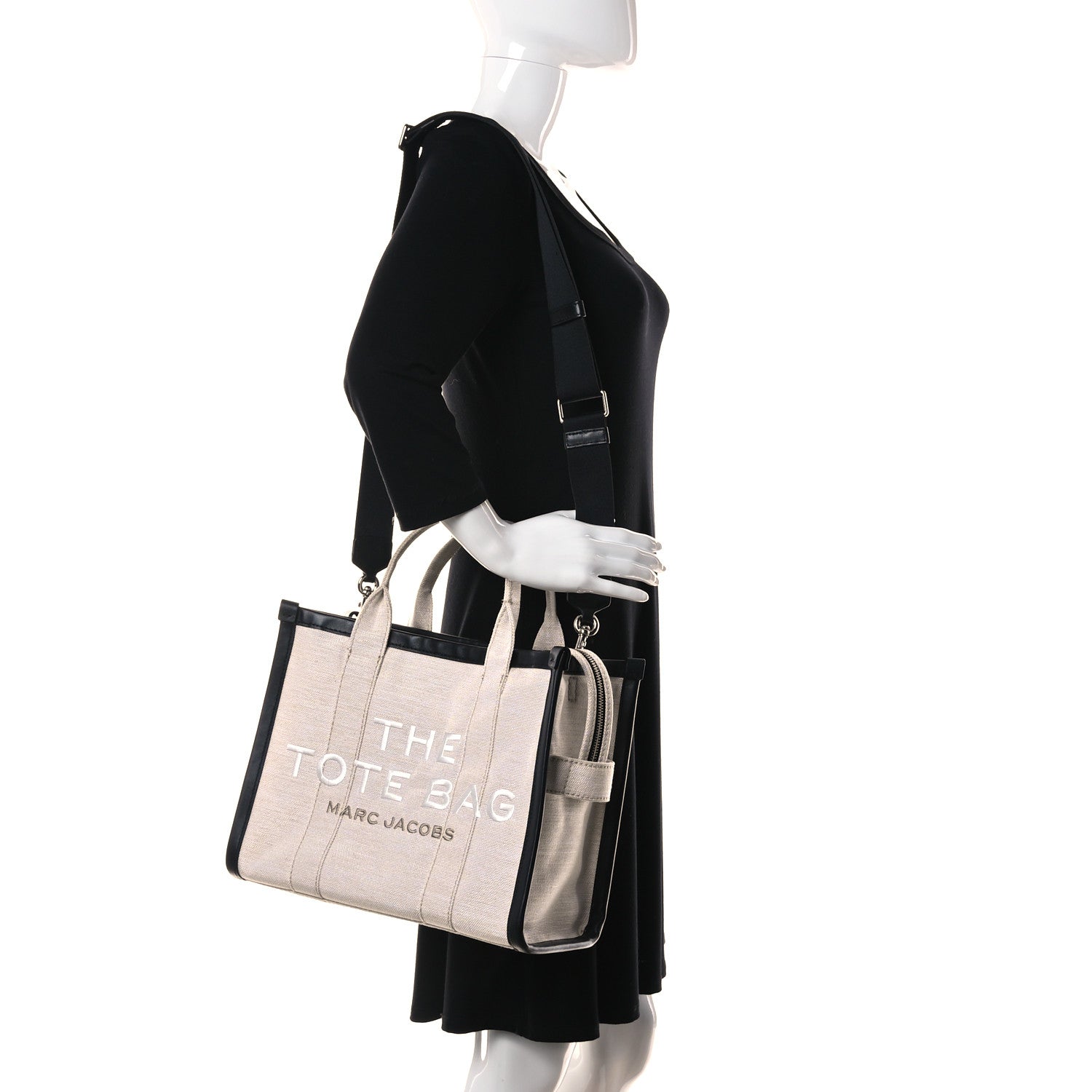 Marc Jacobs Cotton Canvas The Summer Medium Tote Bag Beige 2 of 9