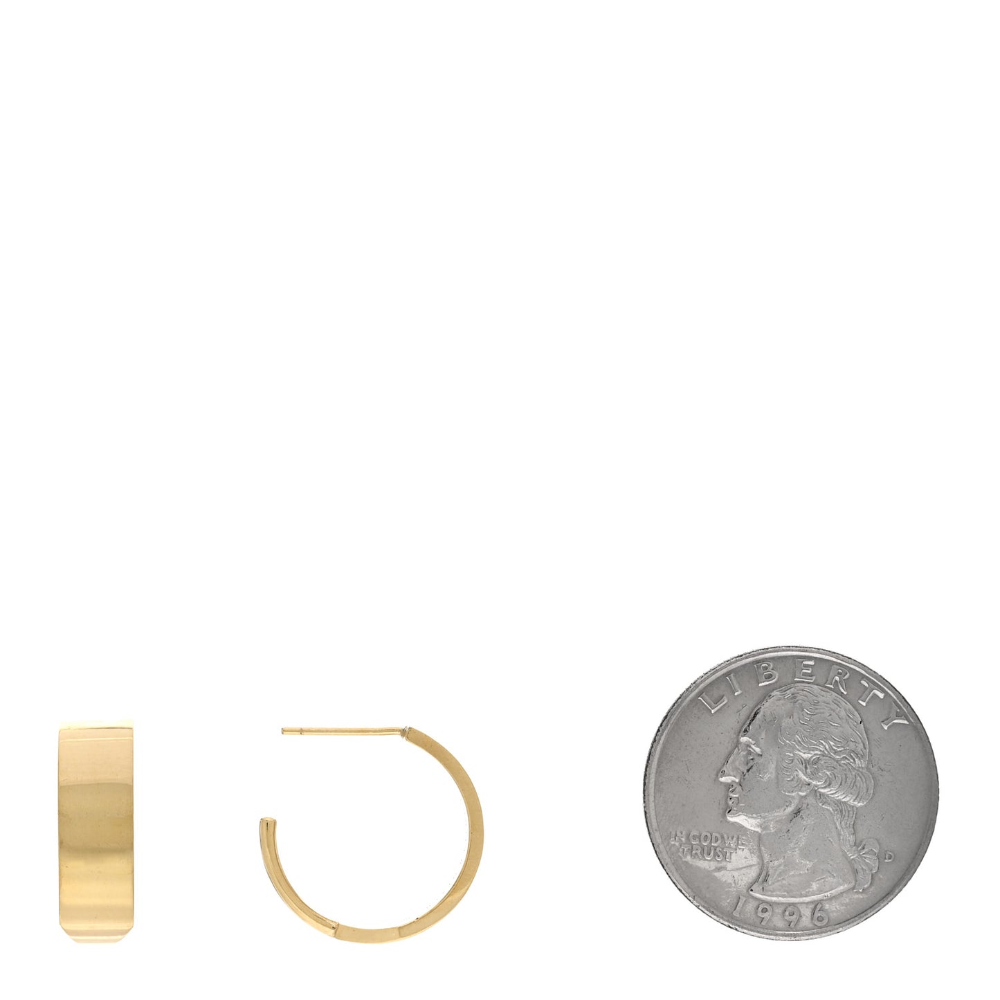 18K Yellow Gold Wide Ellen Hoop Earrings