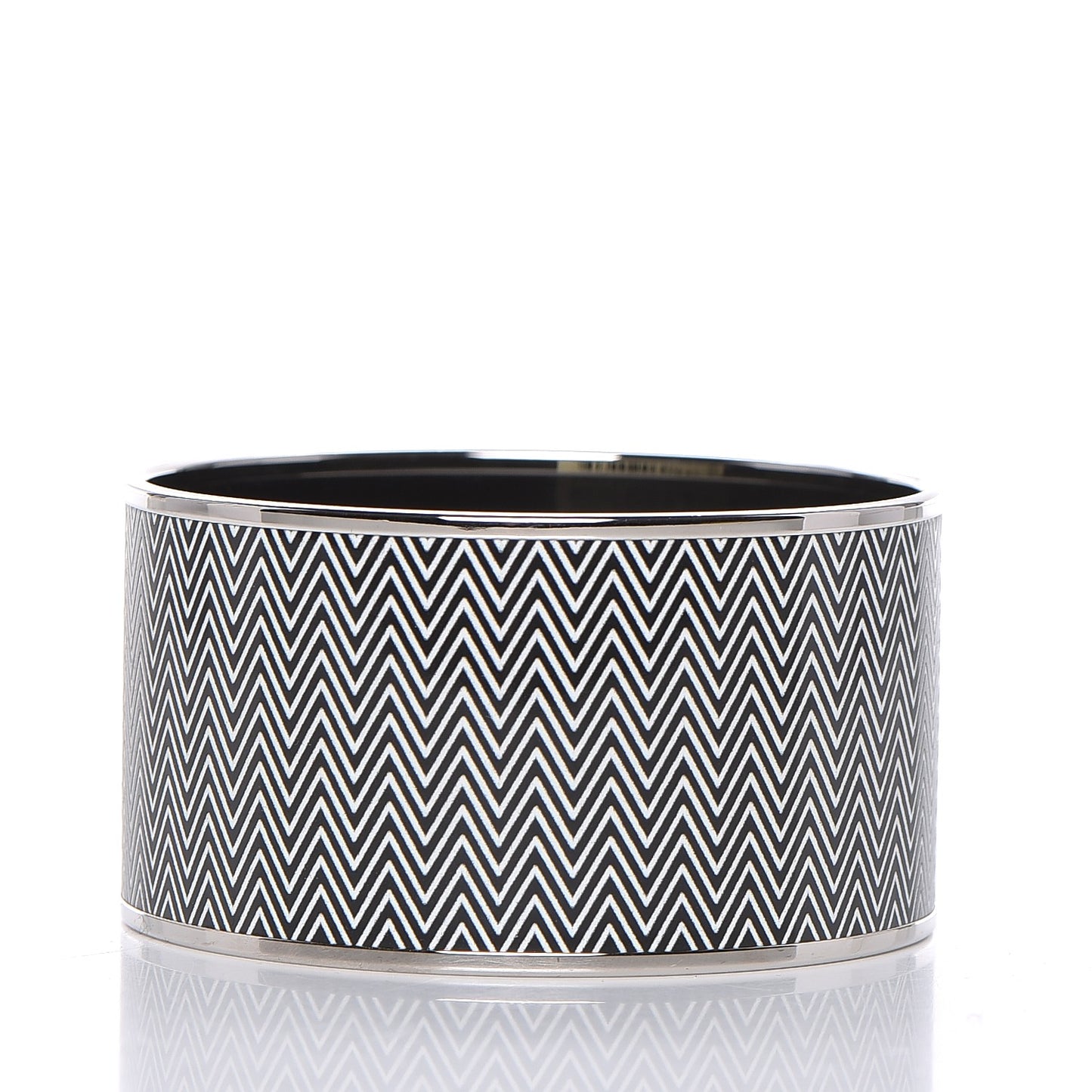 Enamel Printed Extra Wide Chevron Bracelet 65 Black
