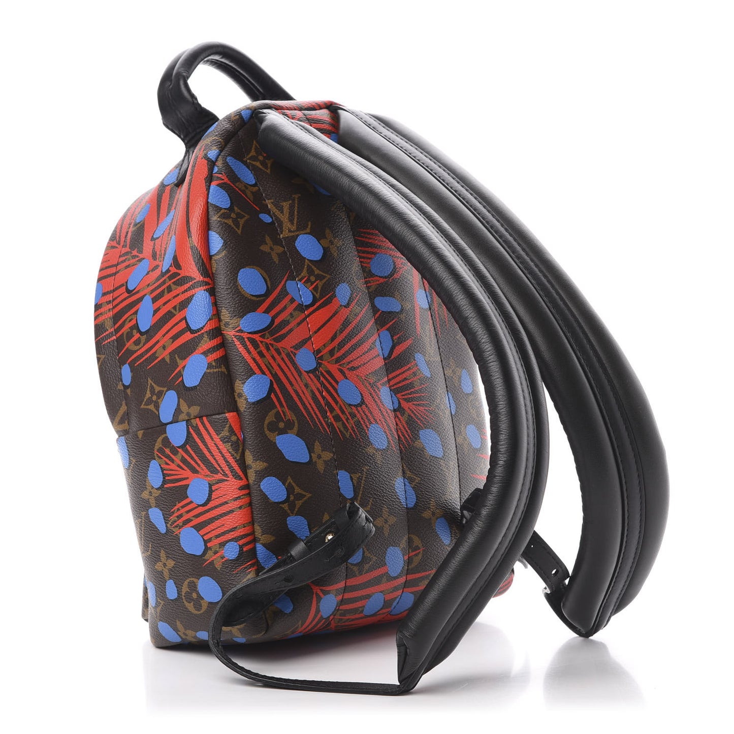 Monogram Jungle Dots Palm Springs Backpack PM Coquelicot Denim