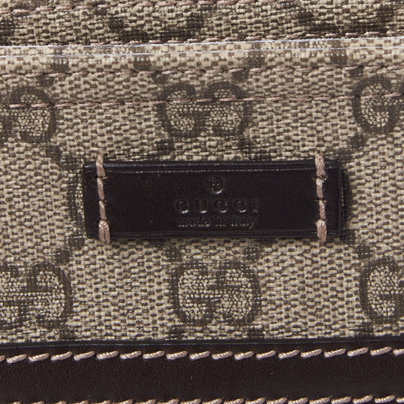 GG Supreme Monogram Selleria Calfskin Small Flat Side Zip Messenger Bag Beige Ebony Cocoa Dark Chocolate