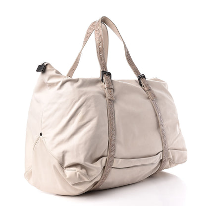 Bottega Veneta Nappa Crocodile Spinnaker Duffle Cream 3 of 15
