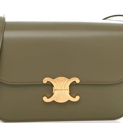 Celine Shiny Calfskin Medium Triomphe Soft Khaki 7 of 9