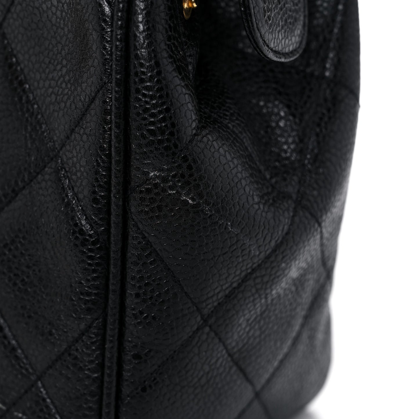Caviar Quilted Shoulder Bag Black