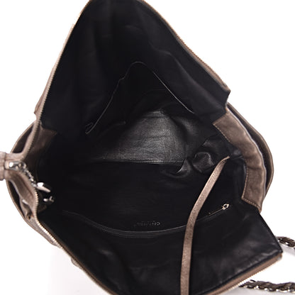 Chanel Metallic Goatskin Luxe Ligne Shoulder Bag Dark Silver 5 of 12