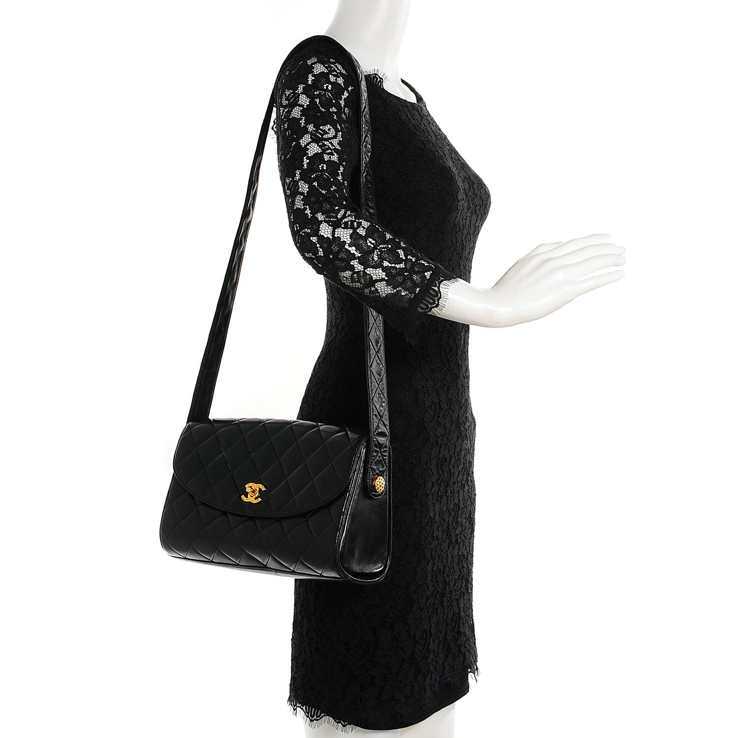Chanel Lambskin Quilted Flap Shoulder Bag Black 2 of 9