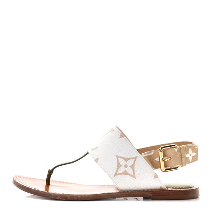 Louis Vuitton Monogram Giant Sandals 37.5 White Moka 1 of 13