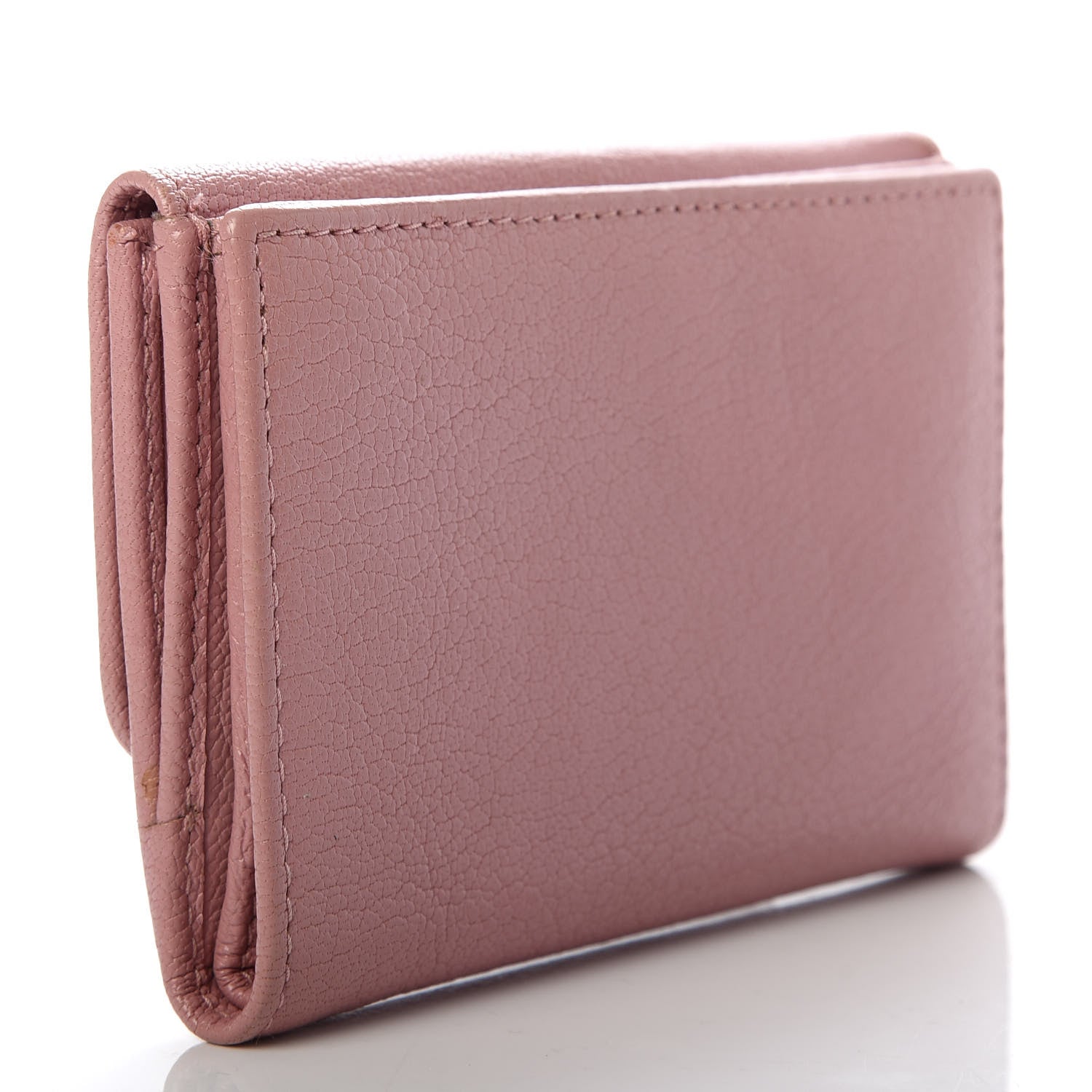 Miu Miu Goatskin Madras Flap Wallet Rosa 3 of 8