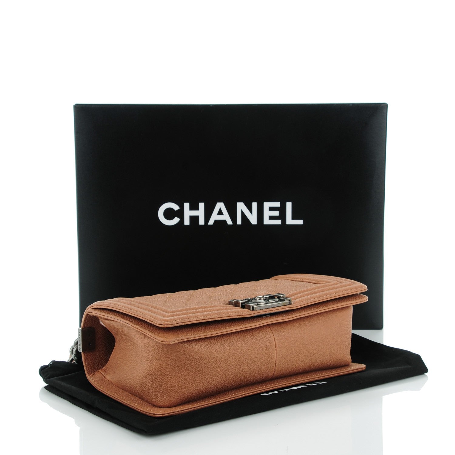 Chanel Caviar Quilted Medium Boy Flap Camel 4 of 7