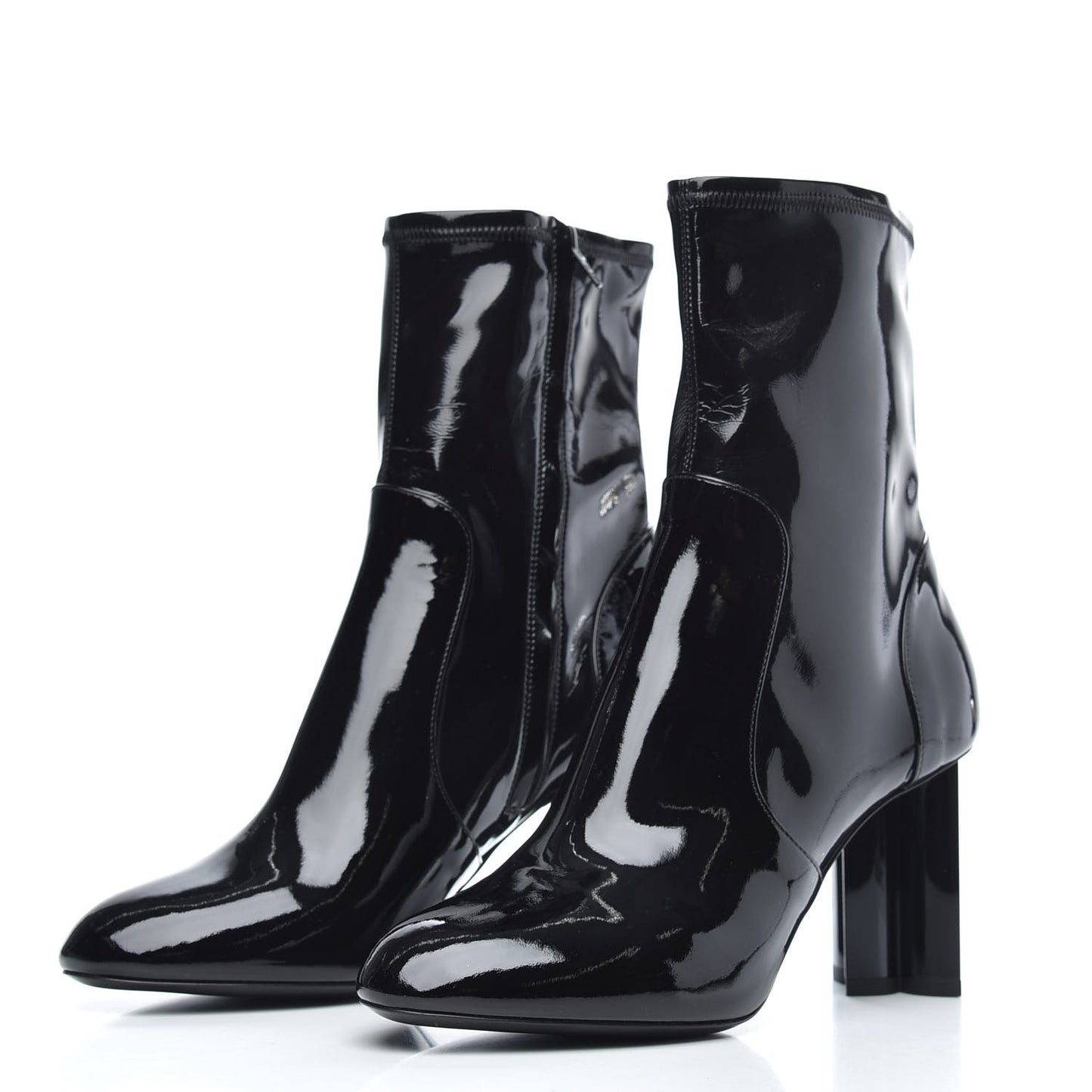 Patent Silhouette Ankle Boots 39 Black