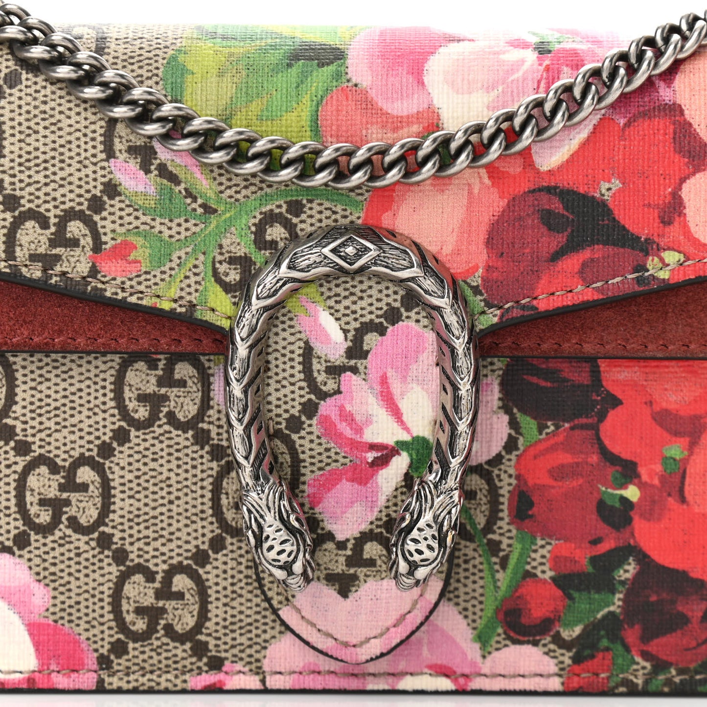 GG Supreme Monogram Blooms Super Mini Dionysus Shoulder Bag Beige Multicolor Dry Rose