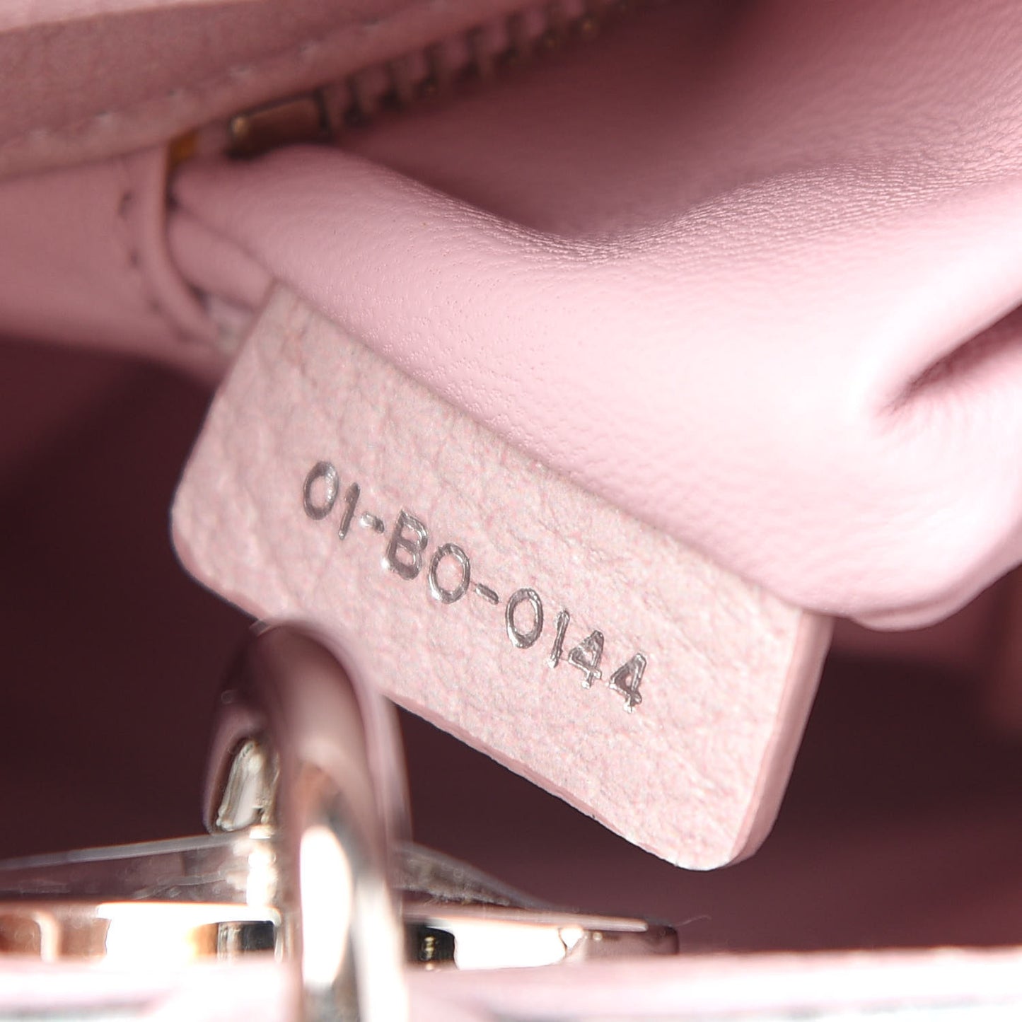 Deerskin Floral Printed Mini Lady Dior Pink