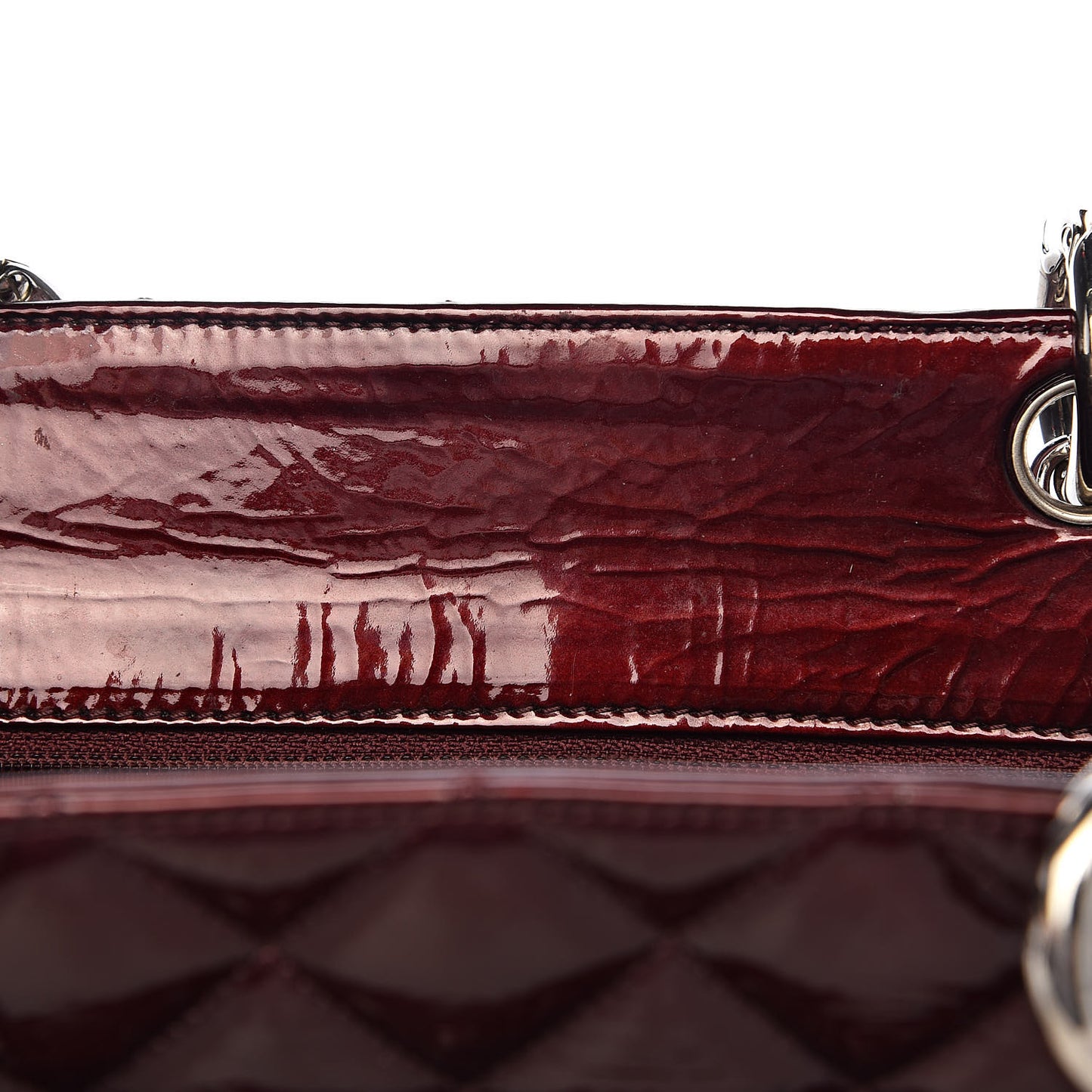 Patent Quilted Grand Shopping Tote GST Dark Bordeaux