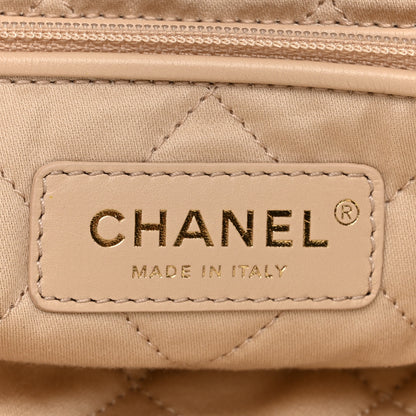 Chanel Shiny Calfskin Quilted Chanel 22 Backpack White Black 6 of 10