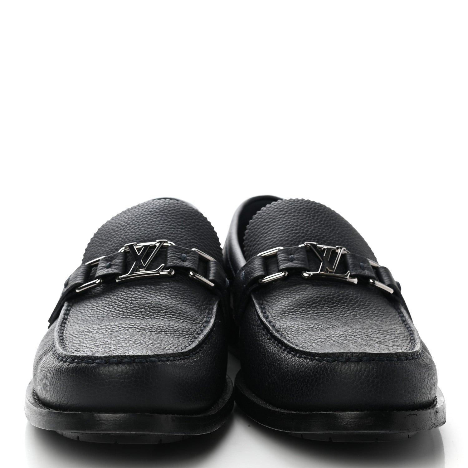 Louis Vuitton Calfskin Mens Major Loafers 7 Navy Blue 2 of 9