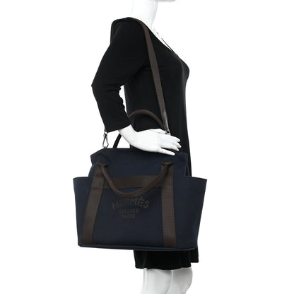 Hermes Toile Sac De Pansage Groom Bleu Navy Feu 3 of 14