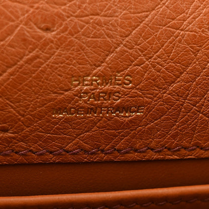 Hermes Ostrich Kelly Pochette Cognac 6 of 10