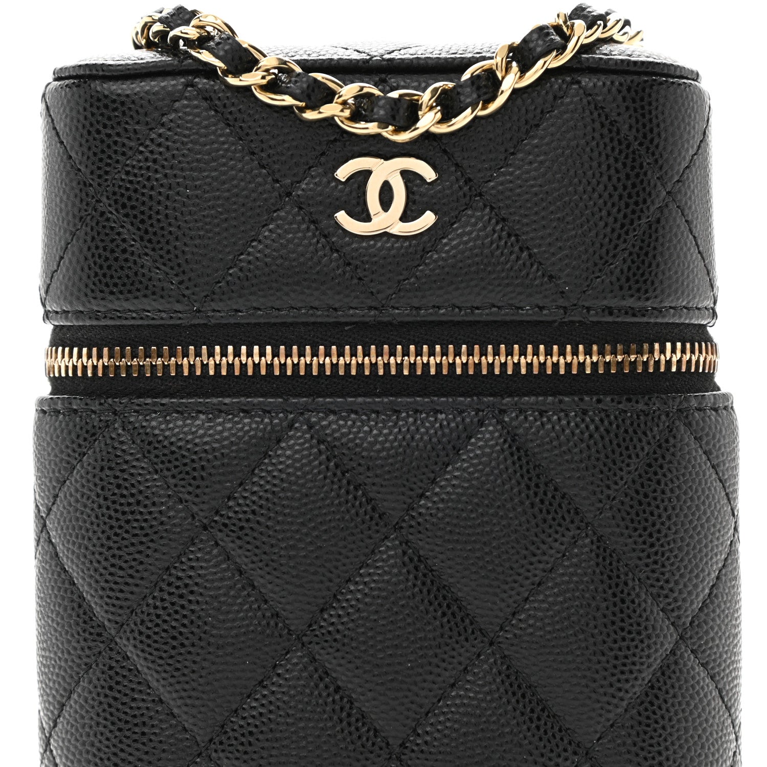Chanel Caviar Quilted Phone Holder With Chain Black 7 of 10