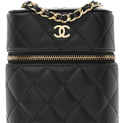 Chanel Caviar Quilted Phone Holder With Chain Black 7 of 10
