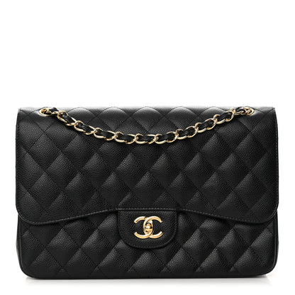 Chanel Caviar Quilted Jumbo Double Flap Black 1 of 13