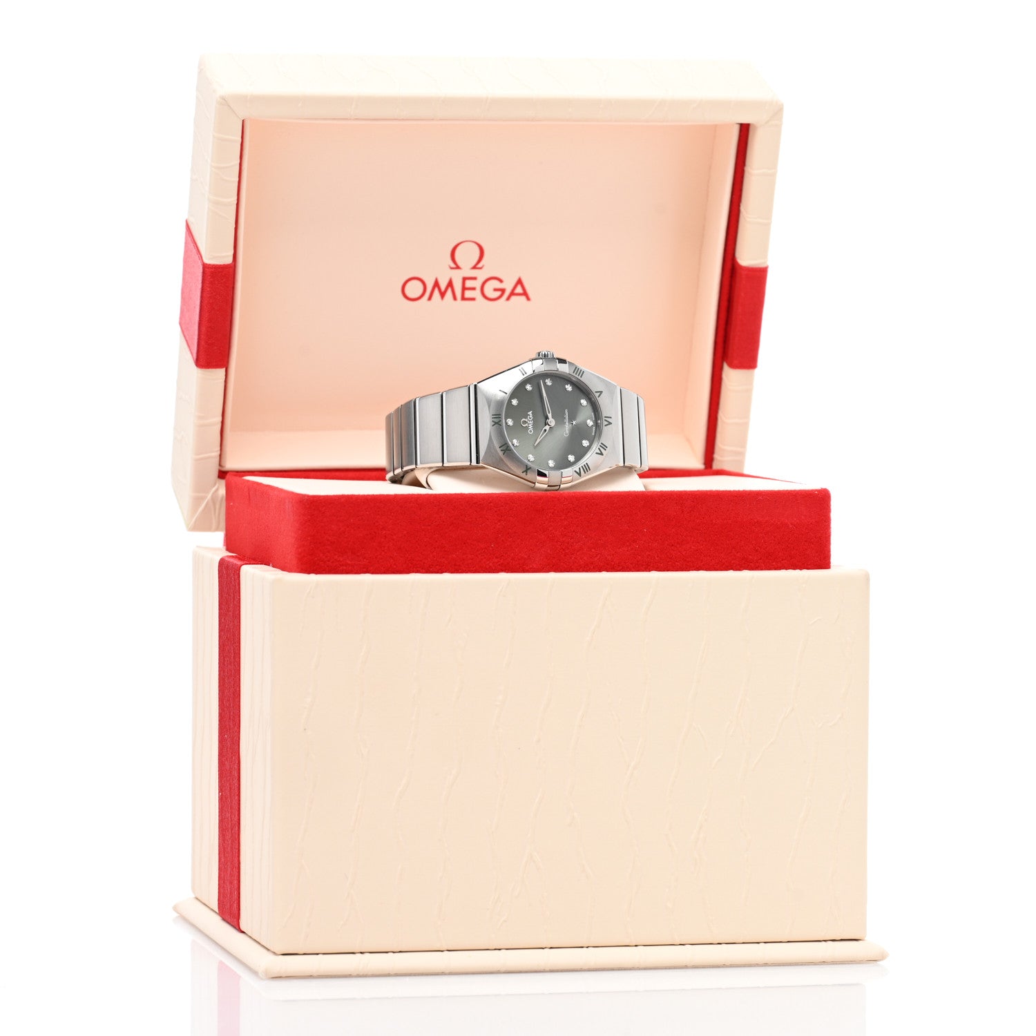 Omega Stainless Steel Diamond 28mm Constellation Quartz Watch Green 131.10.28.60.60.001 5 of 5
