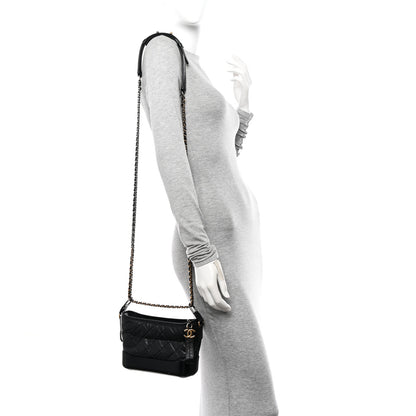 Chanel Aged Calfskin Quilted Small Gabrielle Hobo Black 2 of 15