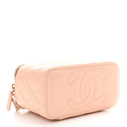Chanel Caviar Quilted Small Vanity Case With Chain Light Beige 4 of 11