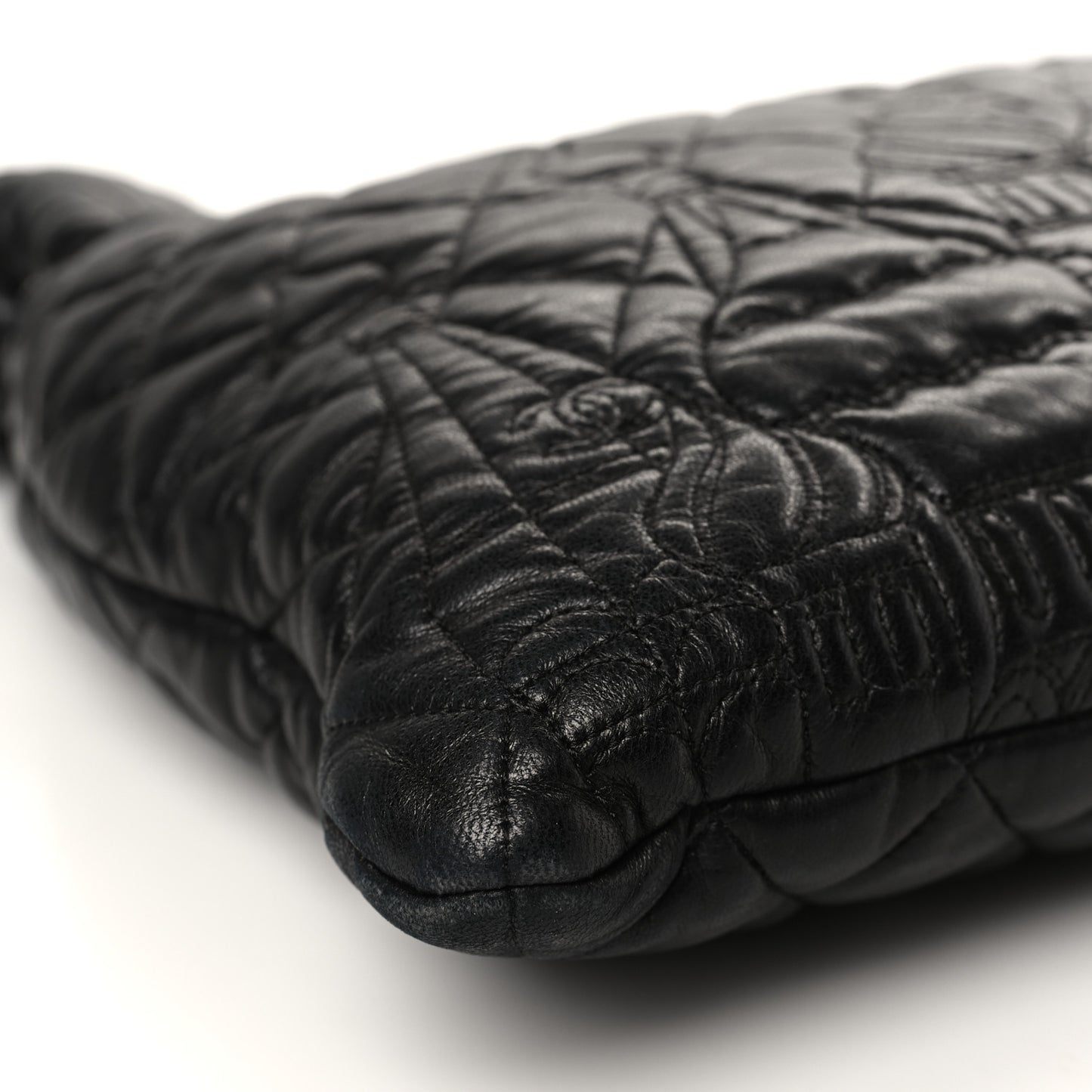 Lambskin Quilted Large Paris Moscou Red Square Bag Black