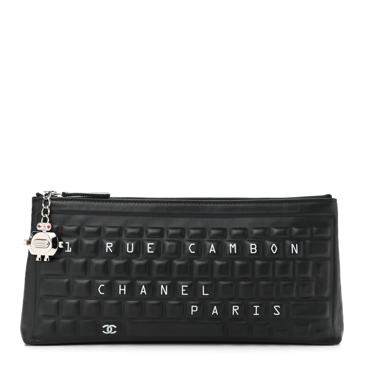 Metallic Calfskin Keyboard Pouch Black