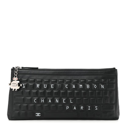 Chanel Metallic Calfskin Keyboard Pouch Black 1 of 7