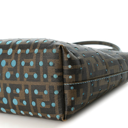 Fendi Zucca Spalmati Vitello FF Mini Roll Tote Tobacco Pavone 9 of 13