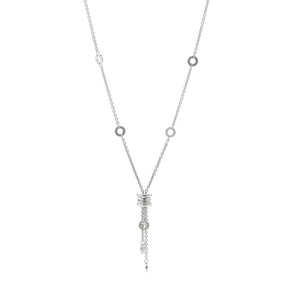 Bulgari 18K White Gold Diamond B.Zero1 Drop Necklace 1 of 5