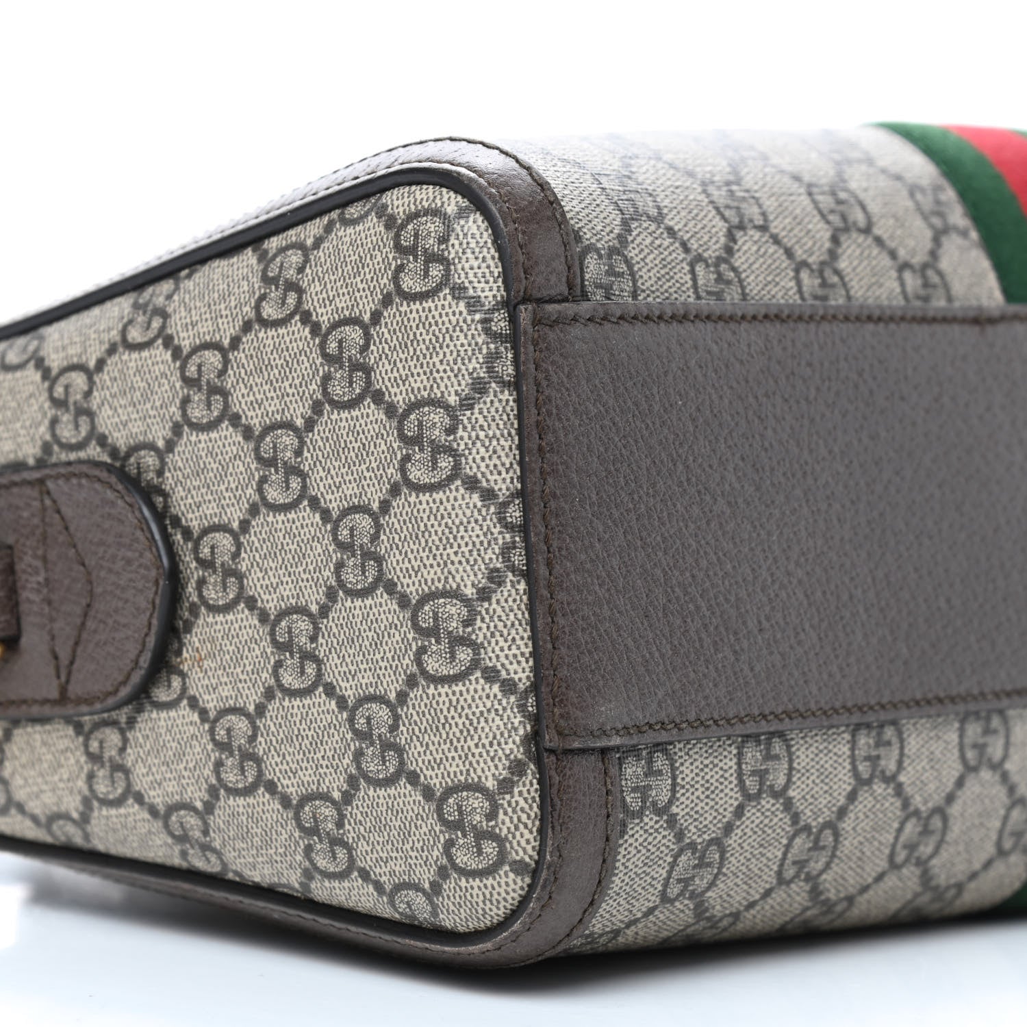 Gucci GG Supreme Monogram Web Medium Ophidia Boston Brown 11 of 12